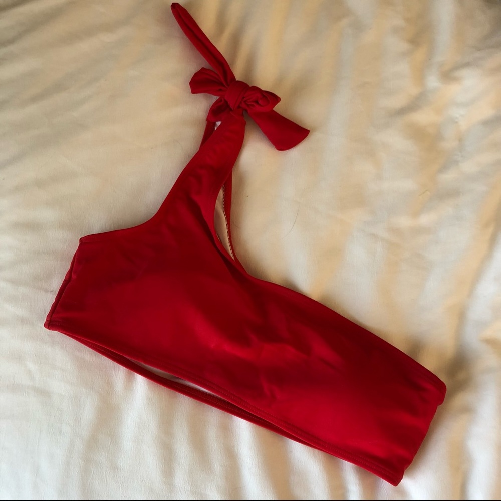 One shoulder tie bikini top